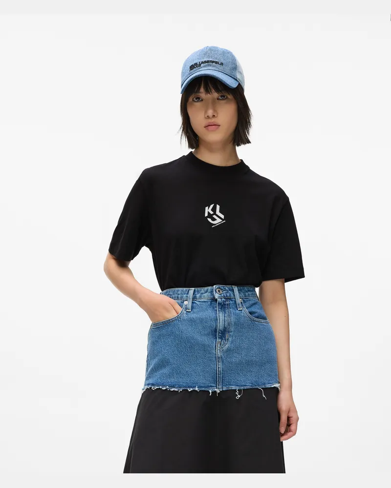 Karl Lagerfeld Regular-fit Monogram T-shirt, Damen, Schwarz, Größe Schwarz