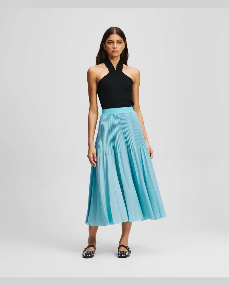 Karl Lagerfeld Faltenrock, Damen, Stilles Wasser, Größe Stilles