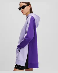 Karl Lagerfeld K/ikonik Kapuzenpullover in Farbblock-optik, Frau, Sweet Lavender/tiefviolett Sweet