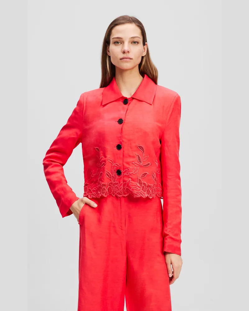 Karl Lagerfeld Jacke Mit Cut-out-stickerei, Damen, Hibiskus, Größe Hibiskus