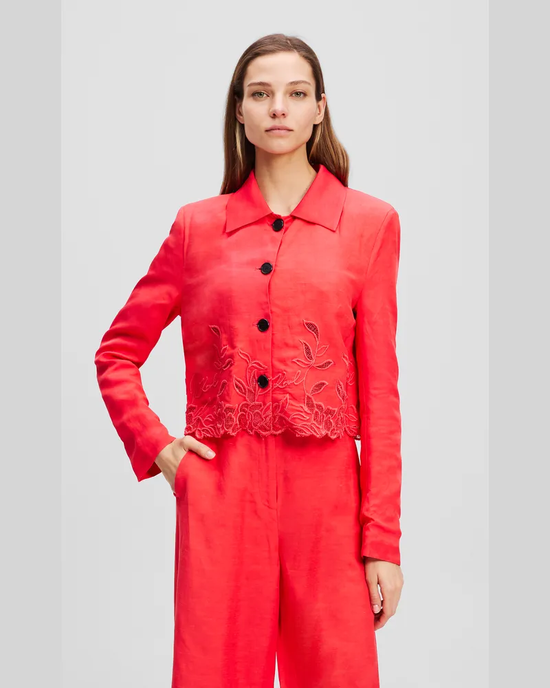 Karl Lagerfeld Jacke Mit Cut-out-stickerei, Frau, Hibiskus, Größe Hibiskus