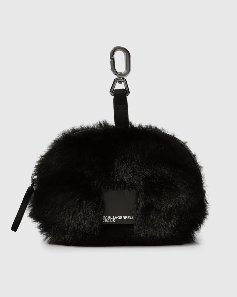 Karl Lagerfeld Plüschiges Täschchen Mit Box-logo, Damen, Schwarz, Größe Schwarz