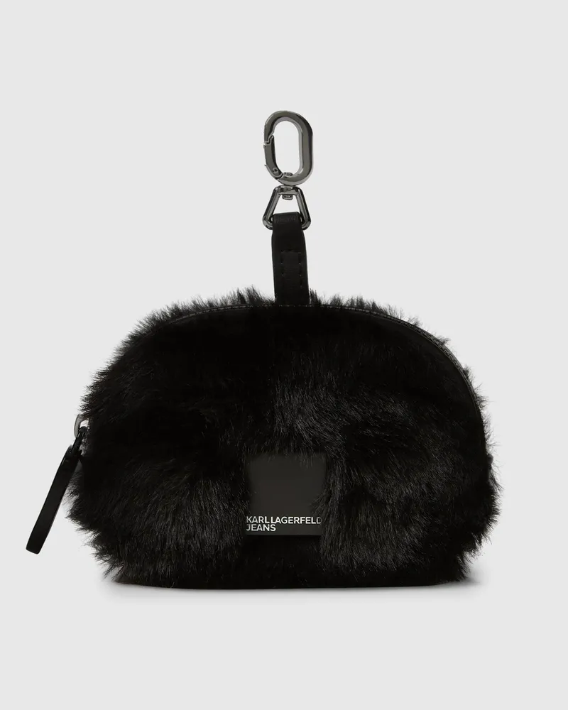 Karl Lagerfeld Plüschiges Täschchen Mit Box-logo, Damen, Schwarz, Größe Schwarz