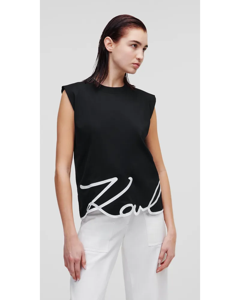 Karl Lagerfeld Karl-signatur-tanktop, Frau, Schwarz Schwarz