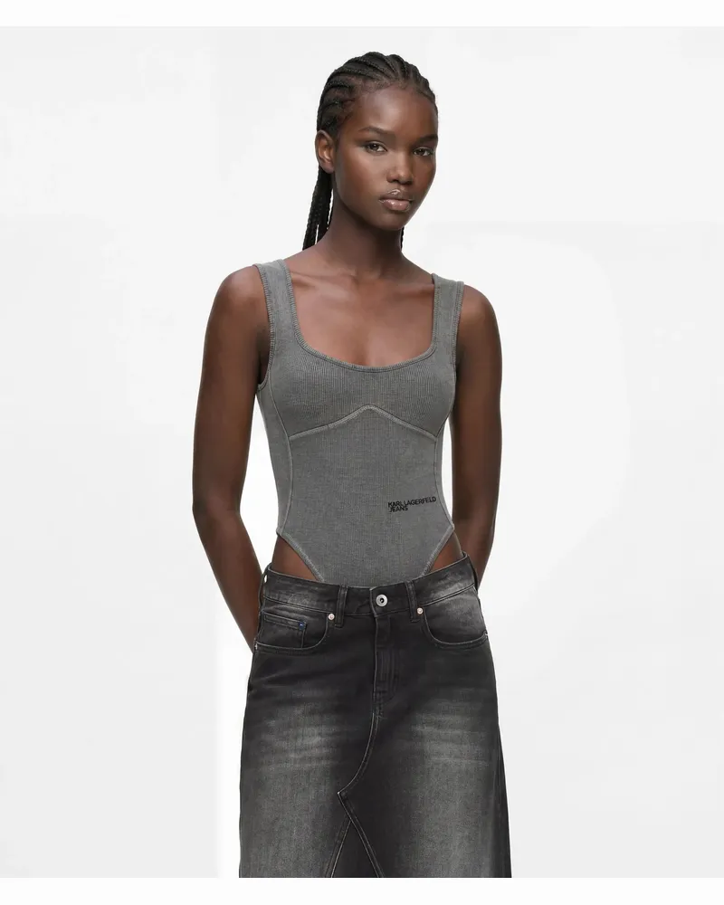 Karl Lagerfeld Gewaschener Body, Damen, Washed Tornado, Größe Washed