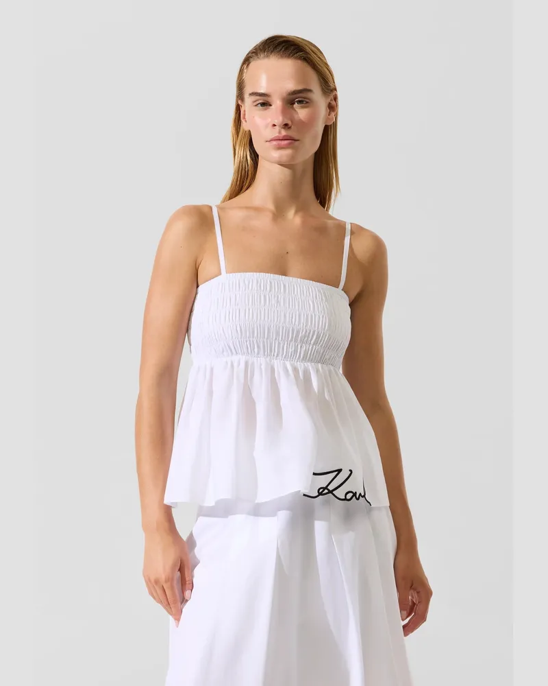 Karl Lagerfeld Signature-strandtop, Female, Weiss, Size White