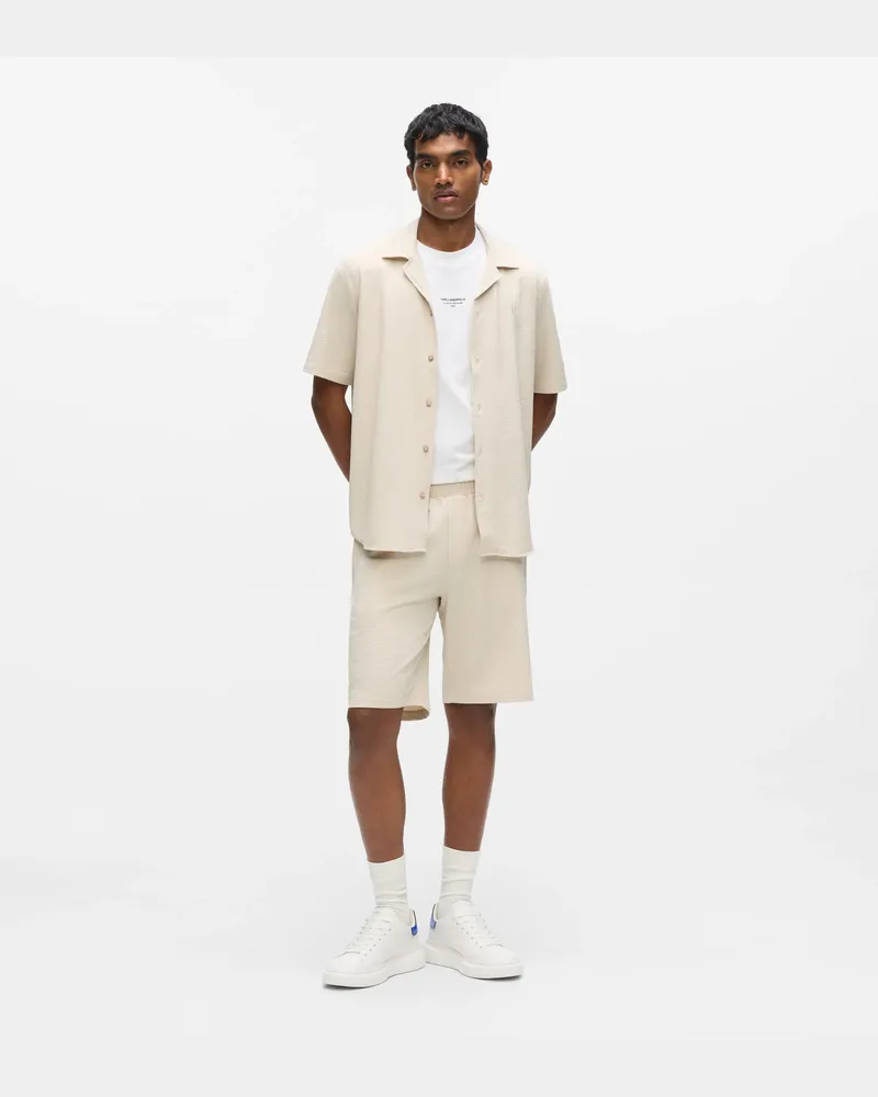 Karl Lagerfeld Shorts Mit Monogramm, Herren, Sand, Größe Sand