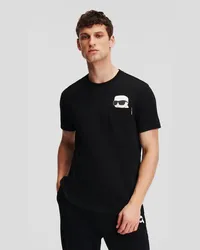 Karl Lagerfeld K/ikonik t-shirt mit Tasche, Mann, Schwarz Schwarz