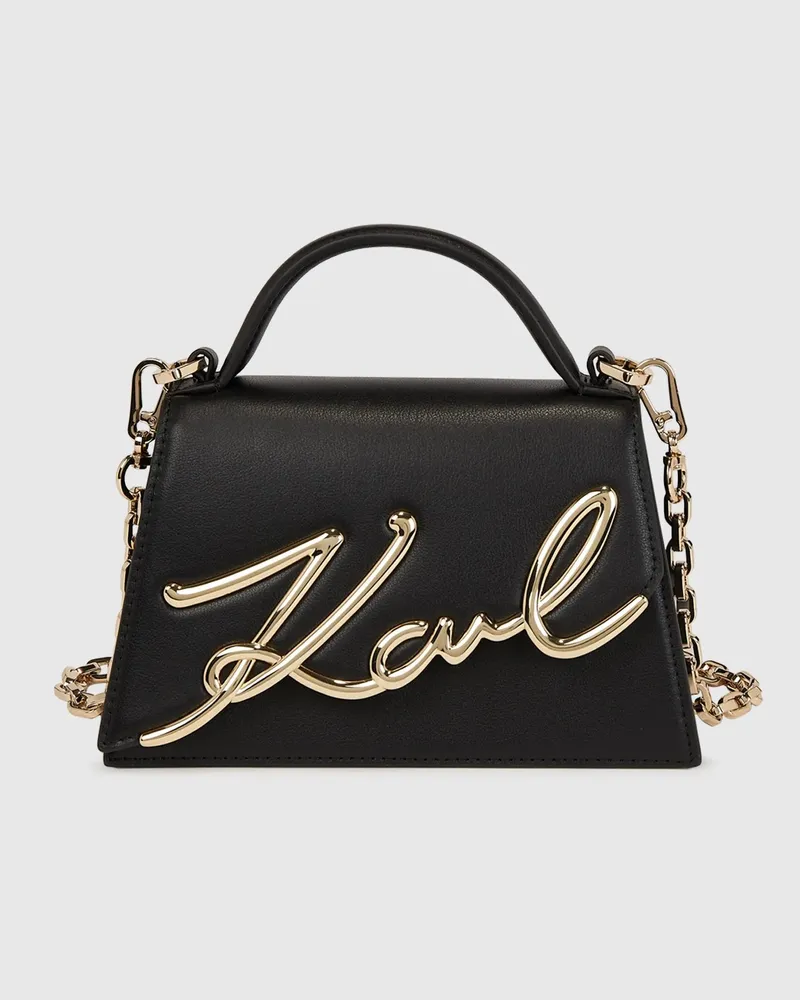 Karl Lagerfeld K/signature Kleine Umhängetasche, Damen, Schwarz/gold, Größe Schwarz