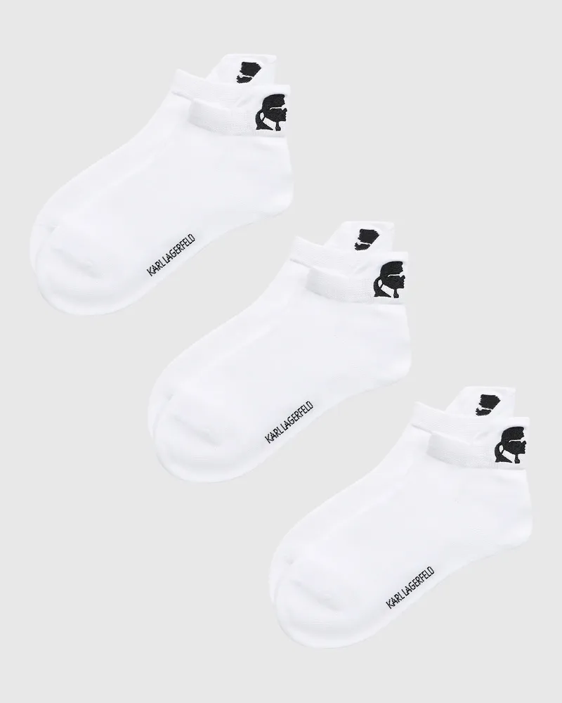Karl Lagerfeld Kameo-kurzsocken – 3er Pack, Male, Weiss, Size White