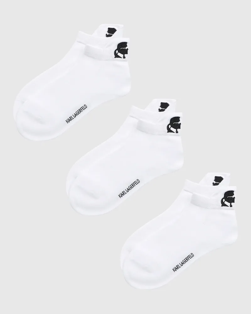 Karl Lagerfeld Kameo-kurzsocken – 3er Pack, Male, Weiss, Size White
