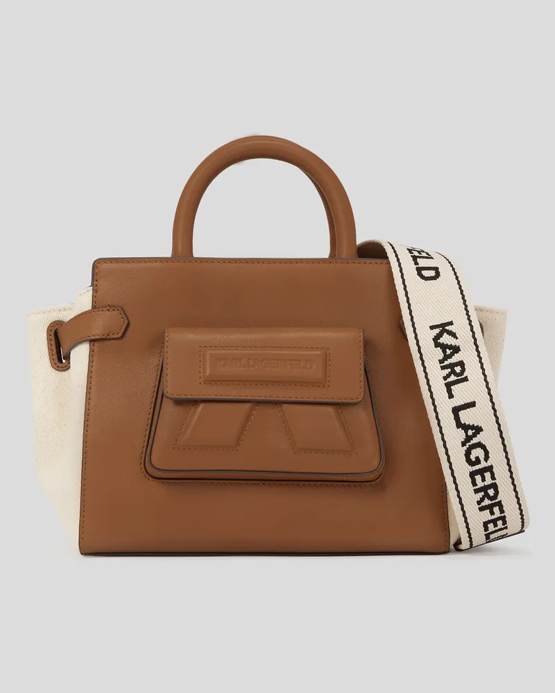 Karl Lagerfeld Ikon K Kleine Tote Bag Aus Canvas, Frau, Natürliches Segeltuch Tan, Größe Natürliches