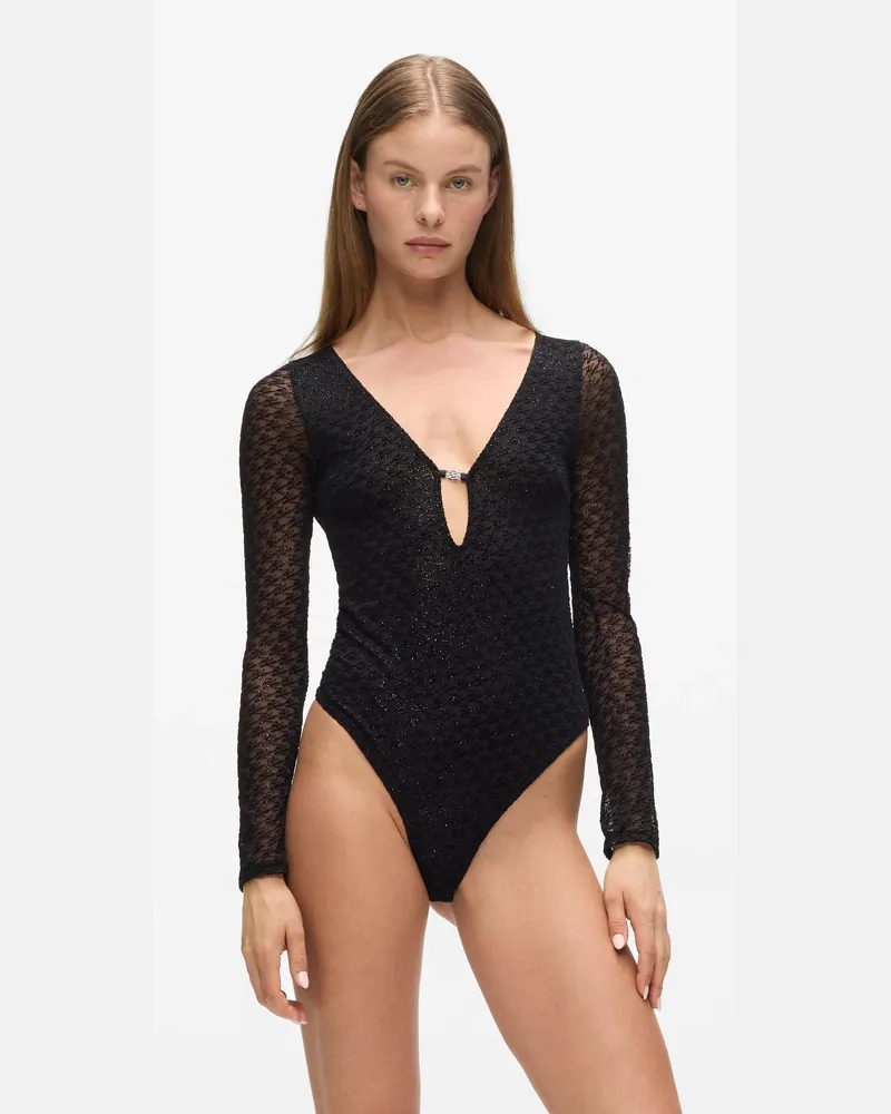 Karl Lagerfeld Autograph-body Aus Netzstoff, Damen, Netz, Größe Netz