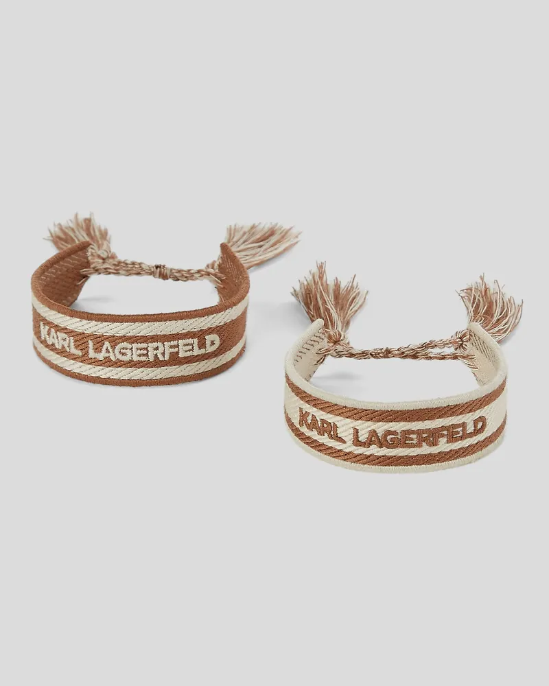 Karl Lagerfeld K/essential Geflochtenes Armband – 2er-set, Damen, Pilzbraun, Größe Pilzbraun
