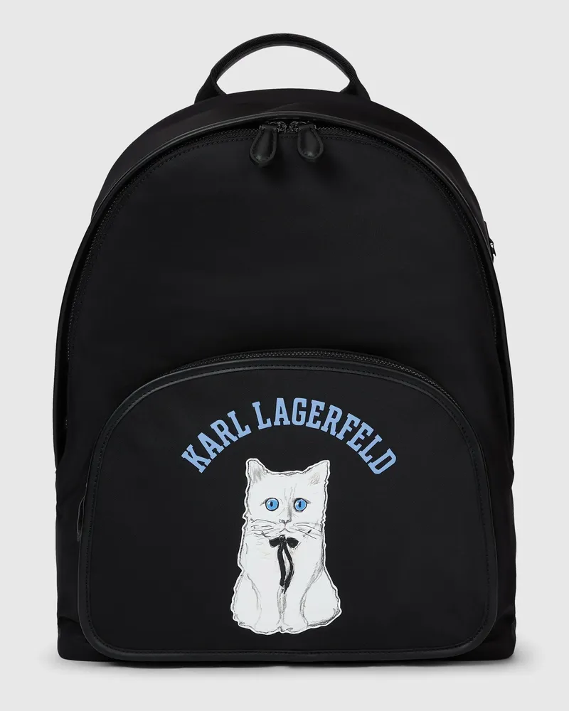 Karl Lagerfeld Großer Ikon Choupette Rucksack, Damen, Schwarz, Größe Schwarz
