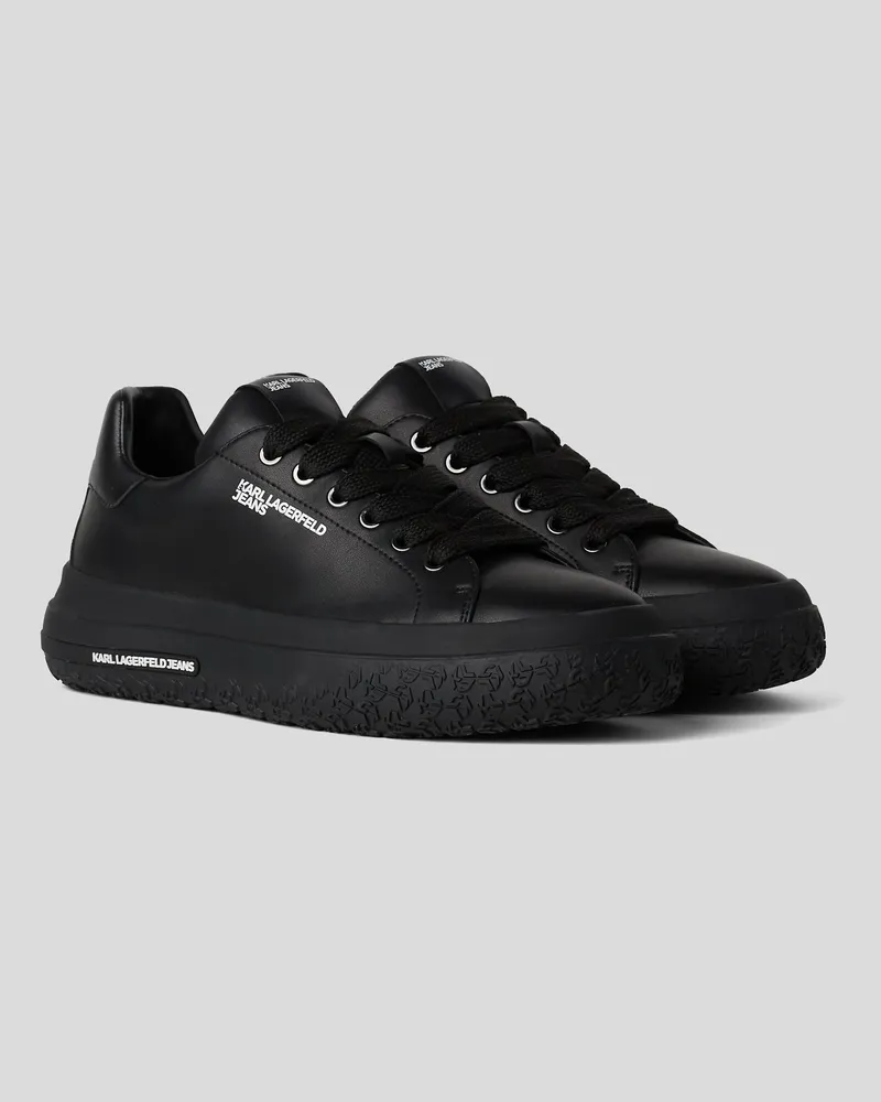Karl Lagerfeld Leder-sneaker, Mann, Schwarz/Schwarz, Größe Schwarz
