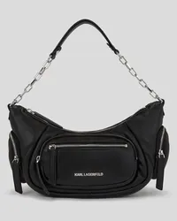 Karl Lagerfeld K/city mittelgrosse Schultertasche, Frau, Schwarz Schwarz