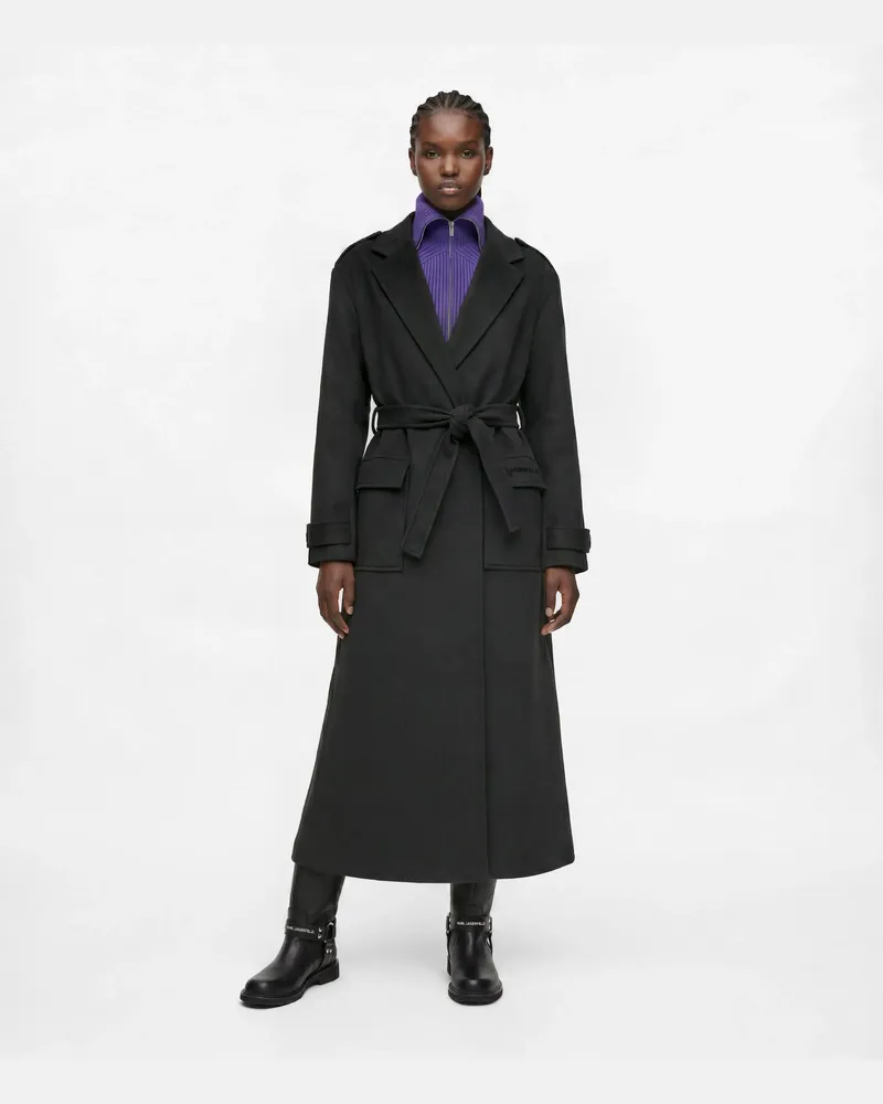 Karl Lagerfeld Mantel Aus Wollmischung, Female, Tornado, Size Grey