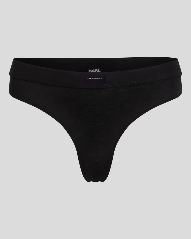 Karl Lagerfeld Essential Tanga Mit Logo, Damen, Schwarz, Größe Schwarz