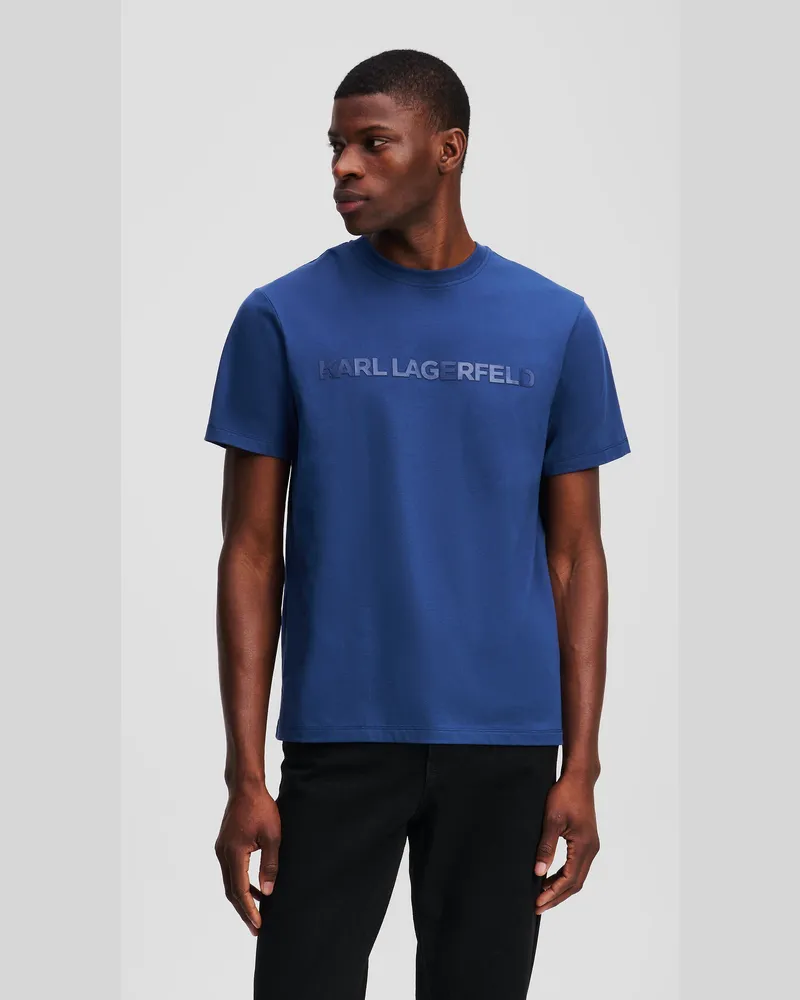 Karl Lagerfeld T-shirt Mit Logo, Herren, Dämmerungsblau, Größe Dämmerungsblau