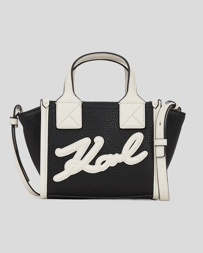 Karl Lagerfeld K/skuare Kleine Tote-bag, Frau, Schwarz/Weiss, Größe Schwarz