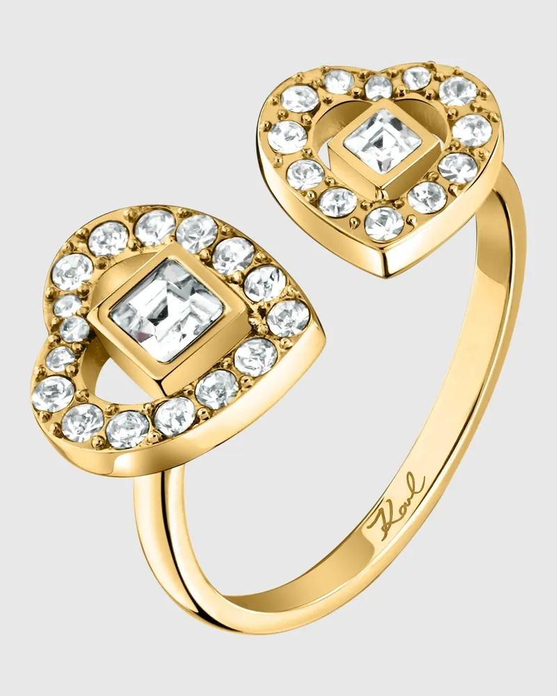 Karl Lagerfeld Doppelherz Goldring, Female, Gold, Size Gold