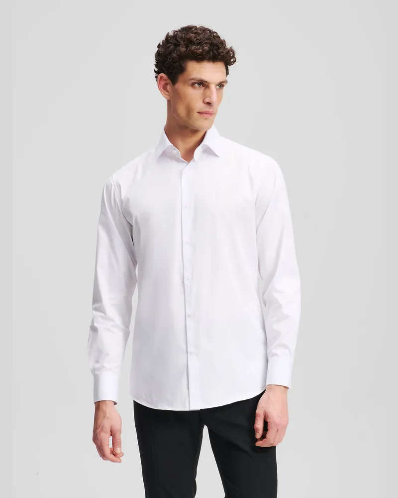 Karl Lagerfeld Hemd Mit Moderner Passform, Herren, Weiss, Größe Weiss