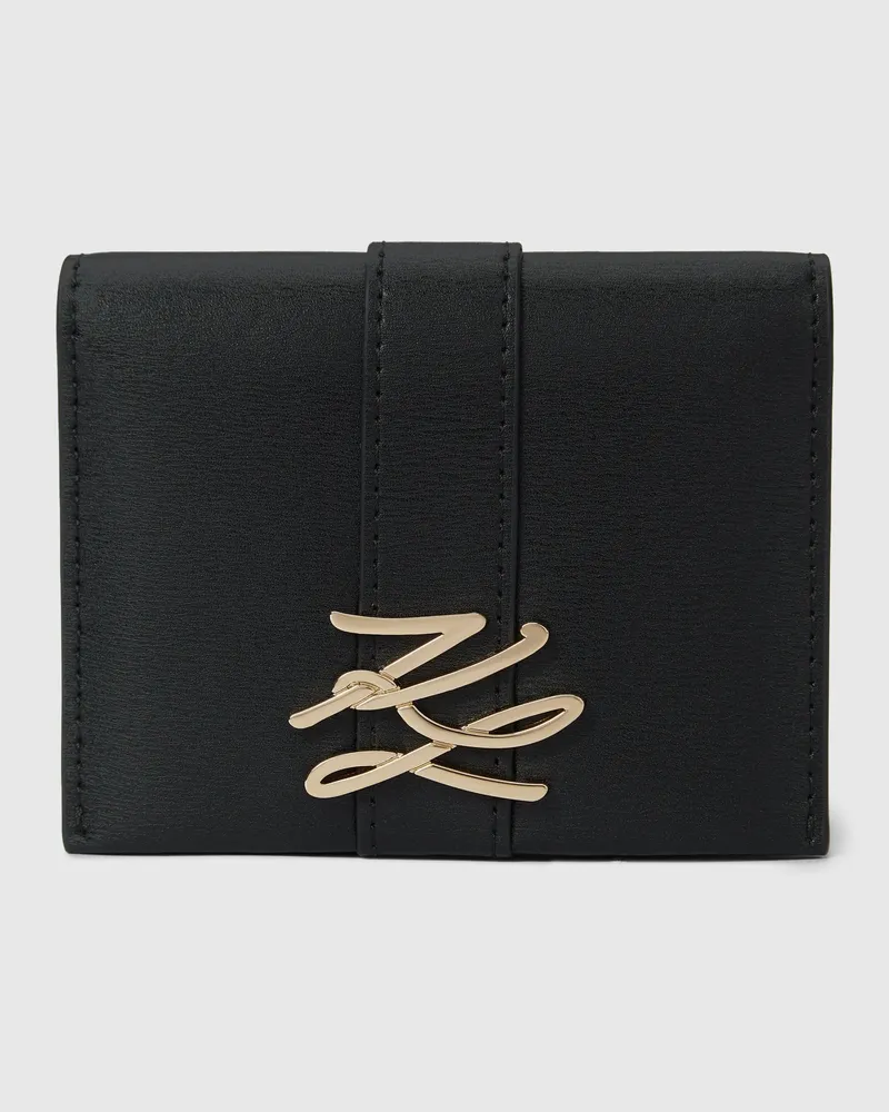 Karl Lagerfeld K/autograph Drop Kartenetui Zum Aufklappen, Female, Schwarz/gold, Size Black
