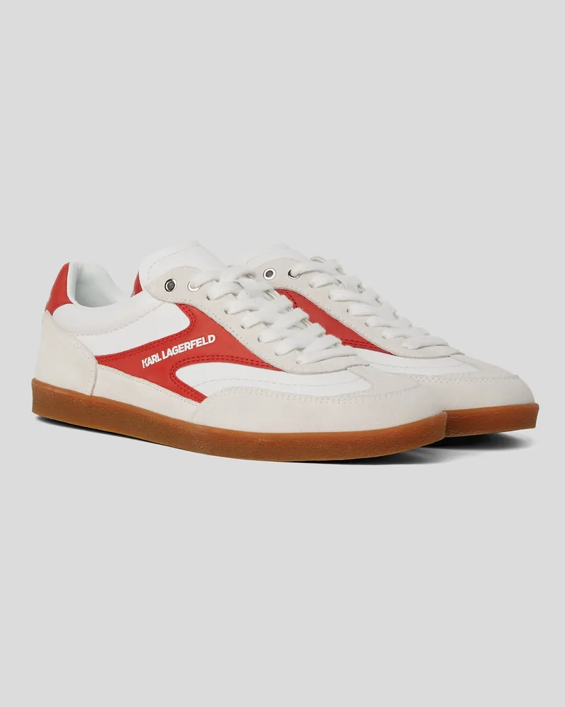 Karl Lagerfeld Kandidate Niedrige Spitzen-sneakers, Frau, Rot/Weiss, Größe Rot