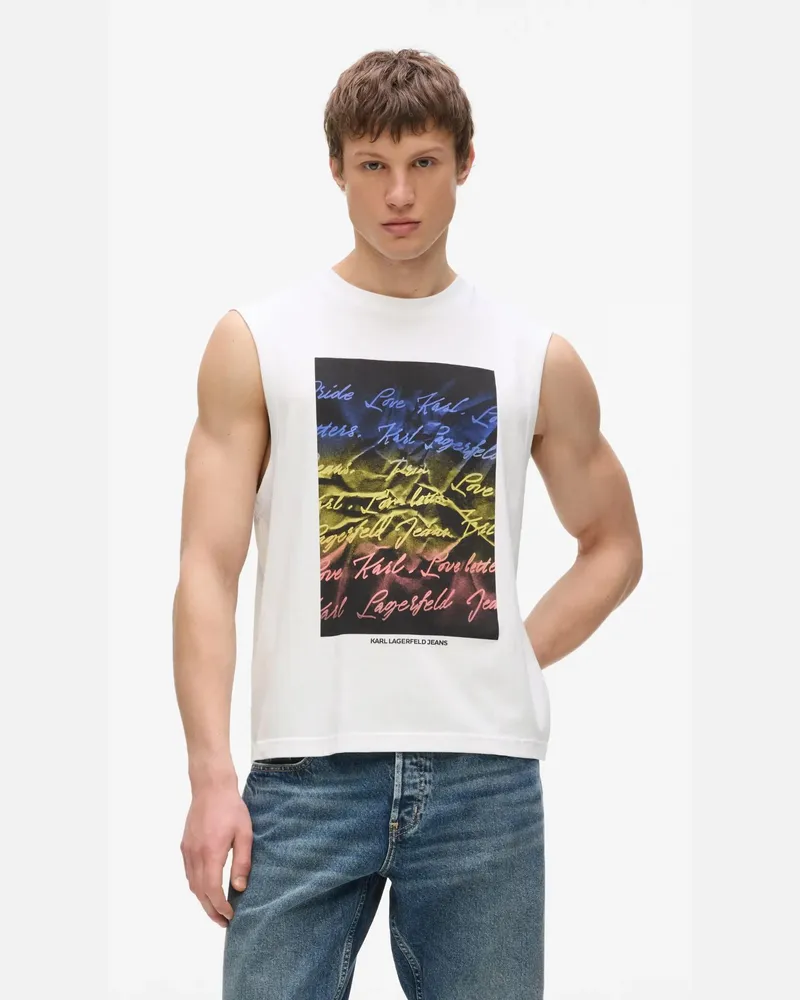 Karl Lagerfeld Tanktop Mit Karl Love Letter, Herren, Weiss, Größe Weiss