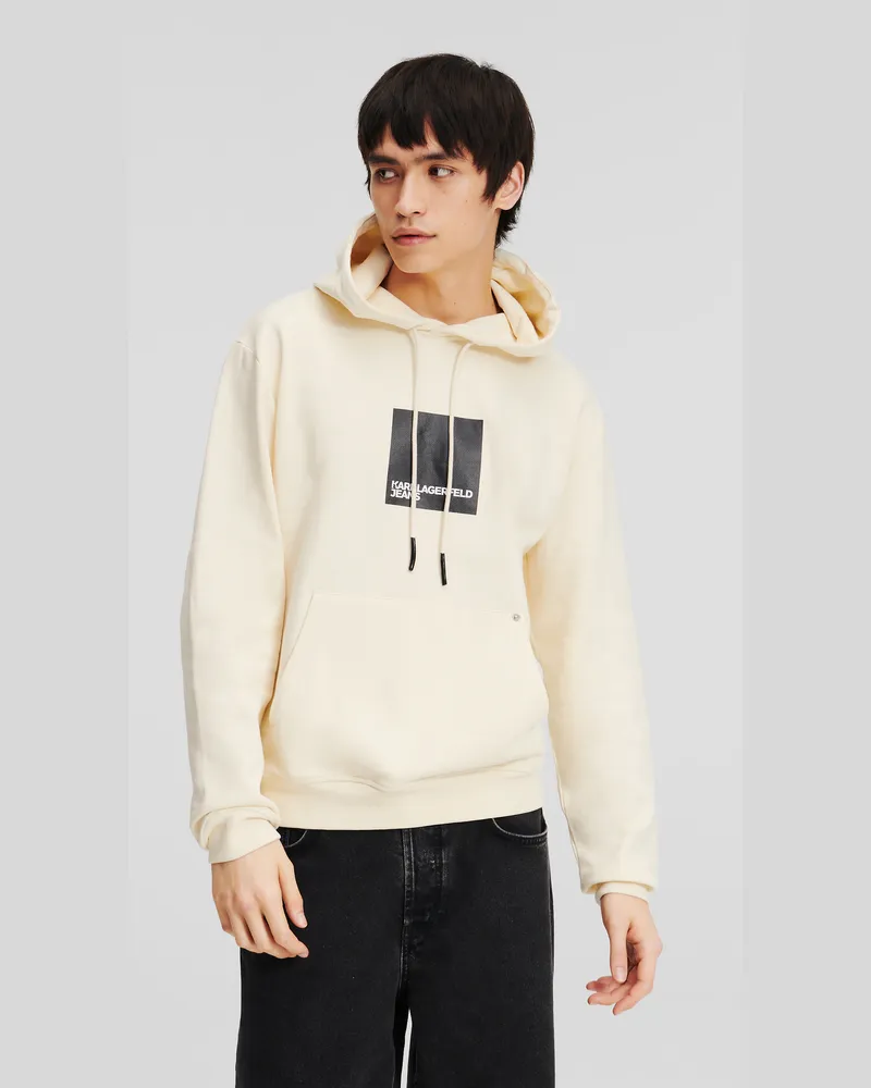 Karl Lagerfeld Klj kapuzenpullover Mit Box-logo, Mann, Whitecap Gray, Größe Whitecap