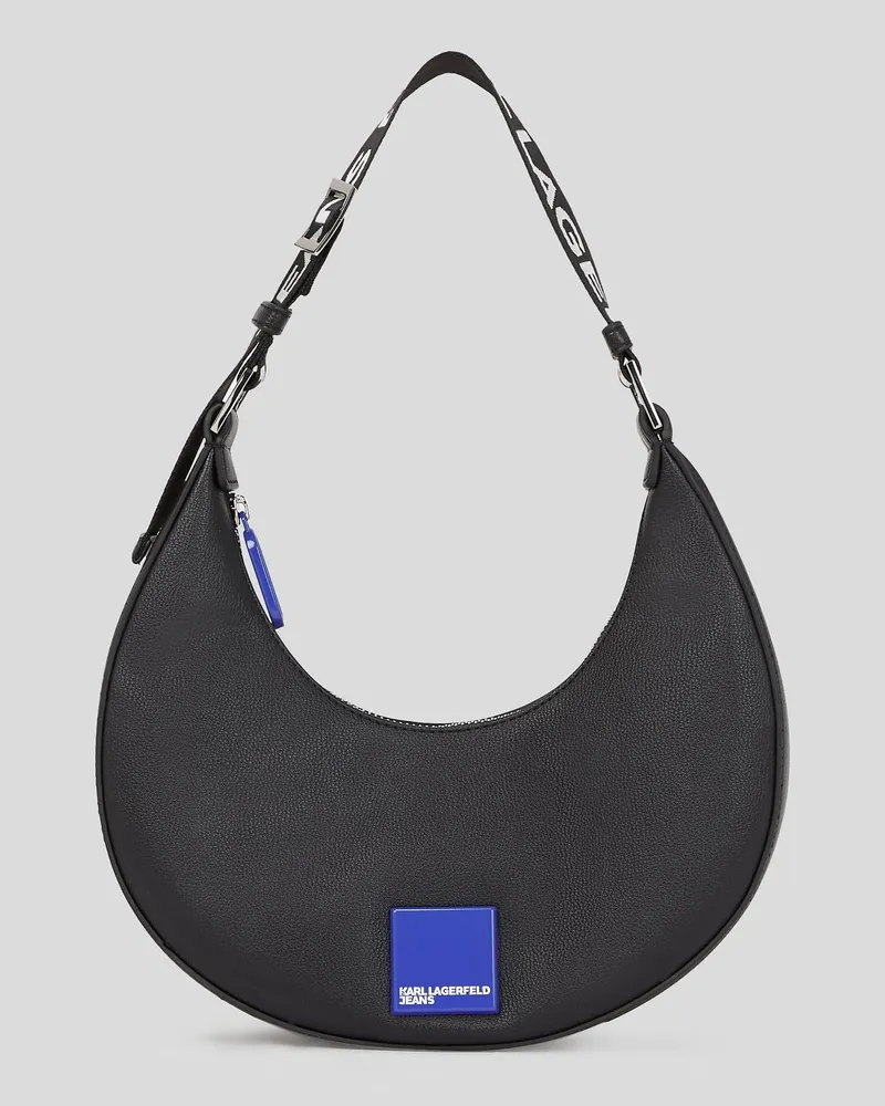 Karl Lagerfeld Klj Halbmond-schultertasche Mit Box-logo, Damen, Schwarz, Größe Schwarz