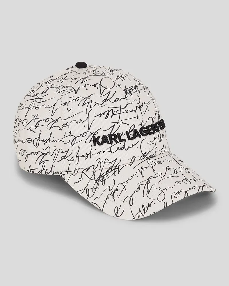 Karl Lagerfeld K/essential Kappe Mit Scribble-muster, Frau, Cannoli Creme, Größe Cannoli