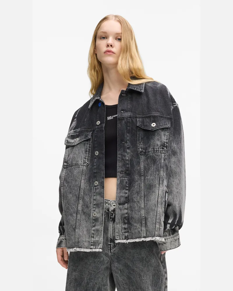 Karl Lagerfeld Gebleichte Jeansjacke, Damen, Gebleichtes Denim, Größe Gebleichtes