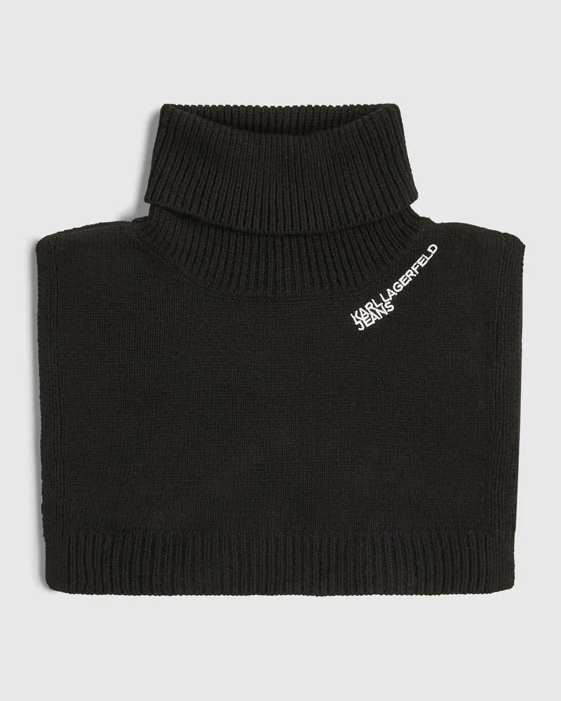 Karl Lagerfeld Latzschal Mit Logo, Damen, Schwarz, Größe Schwarz