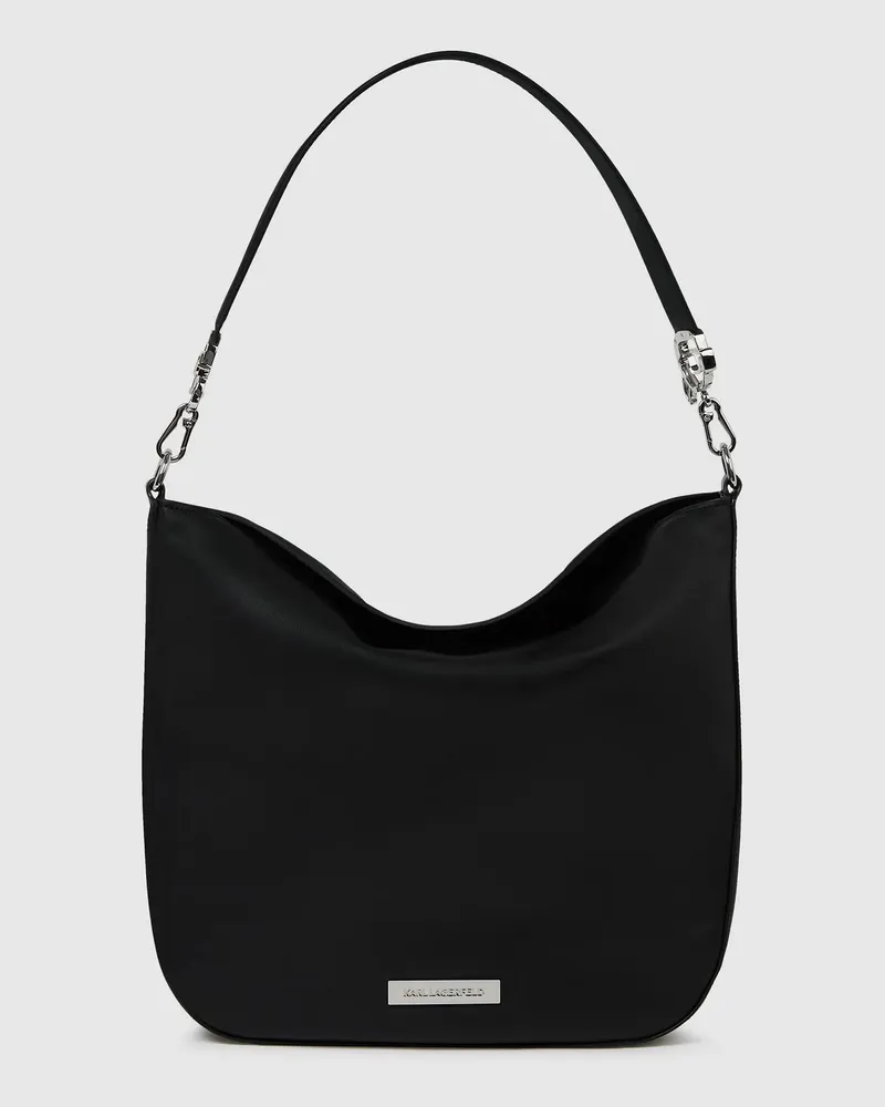 Karl Lagerfeld Ikon Glatte Hobo-tasche, Damen, Schwarz, Größe Schwarz