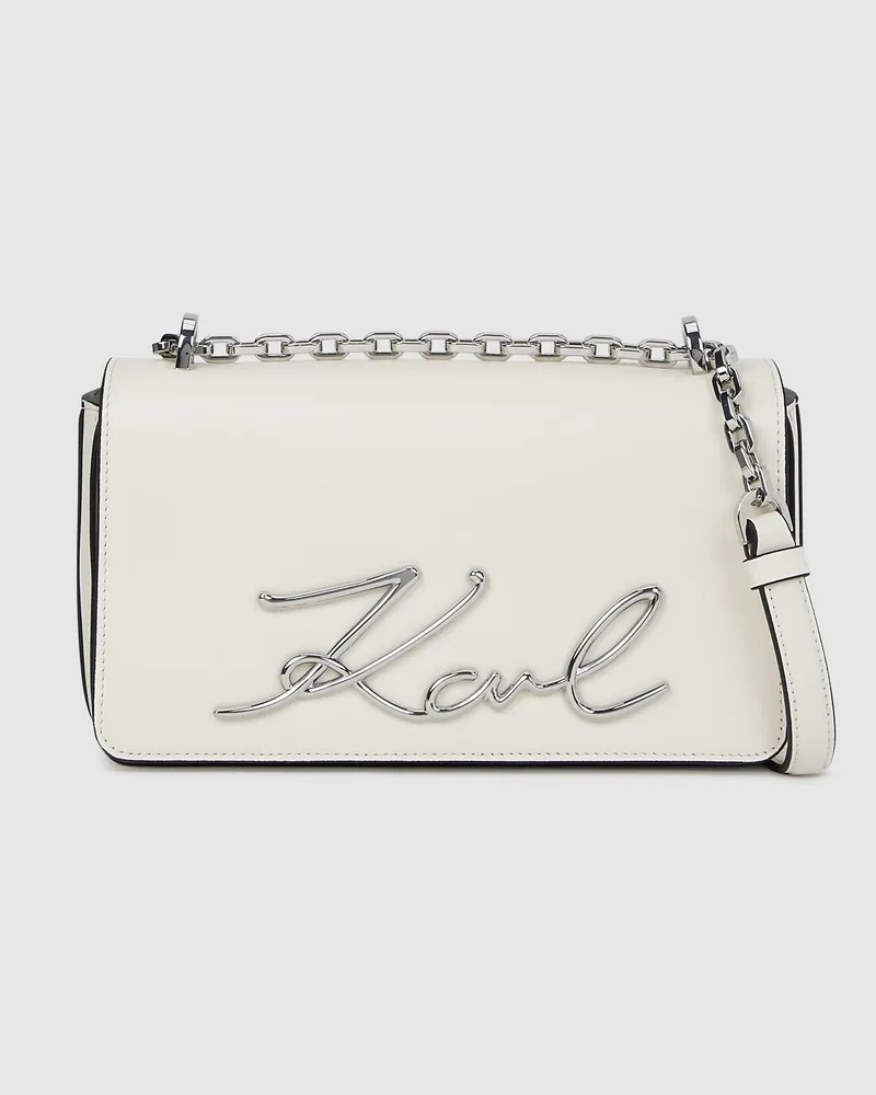 Karl Lagerfeld K/signature Kleine Umhängetasche, Damen, Off White, Größe Off