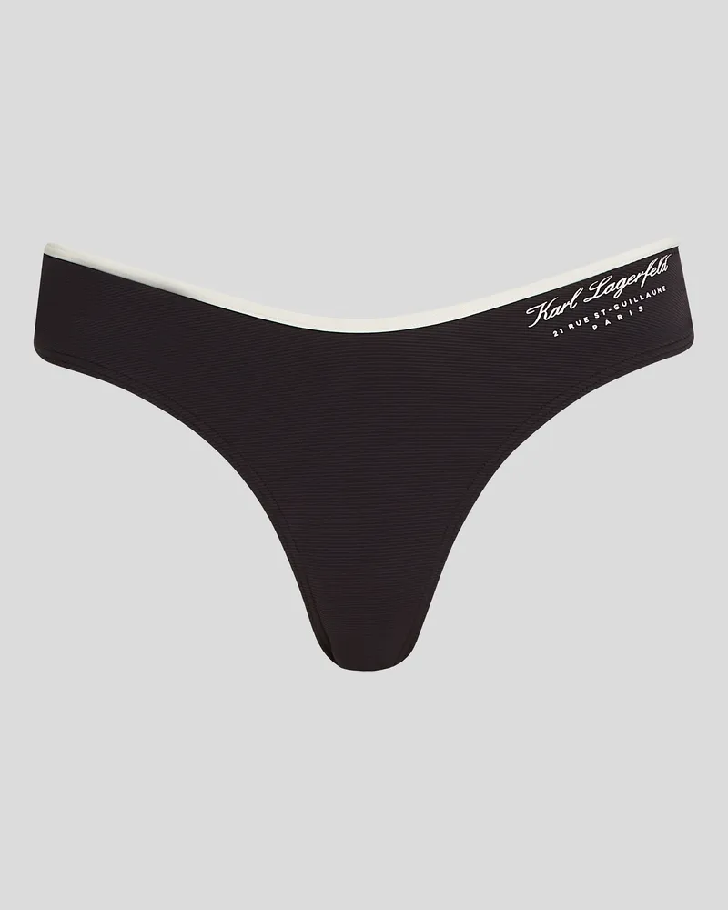 Karl Lagerfeld Hotel karl hochgeschnittene Bikini-hose, Frau, Schwarz, Größe Schwarz