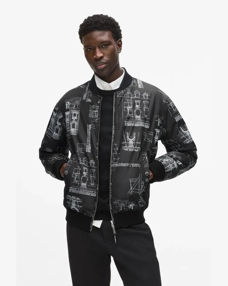 Karl Lagerfeld Maison De Karl Wendbare Bomberjacke, Herren, Twill, Größe Twill