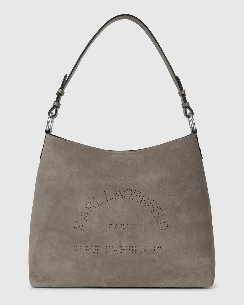 Karl Lagerfeld K/daily Hobo-tasche Aus Wildleder, Female, Aschgrau, Size Brown
