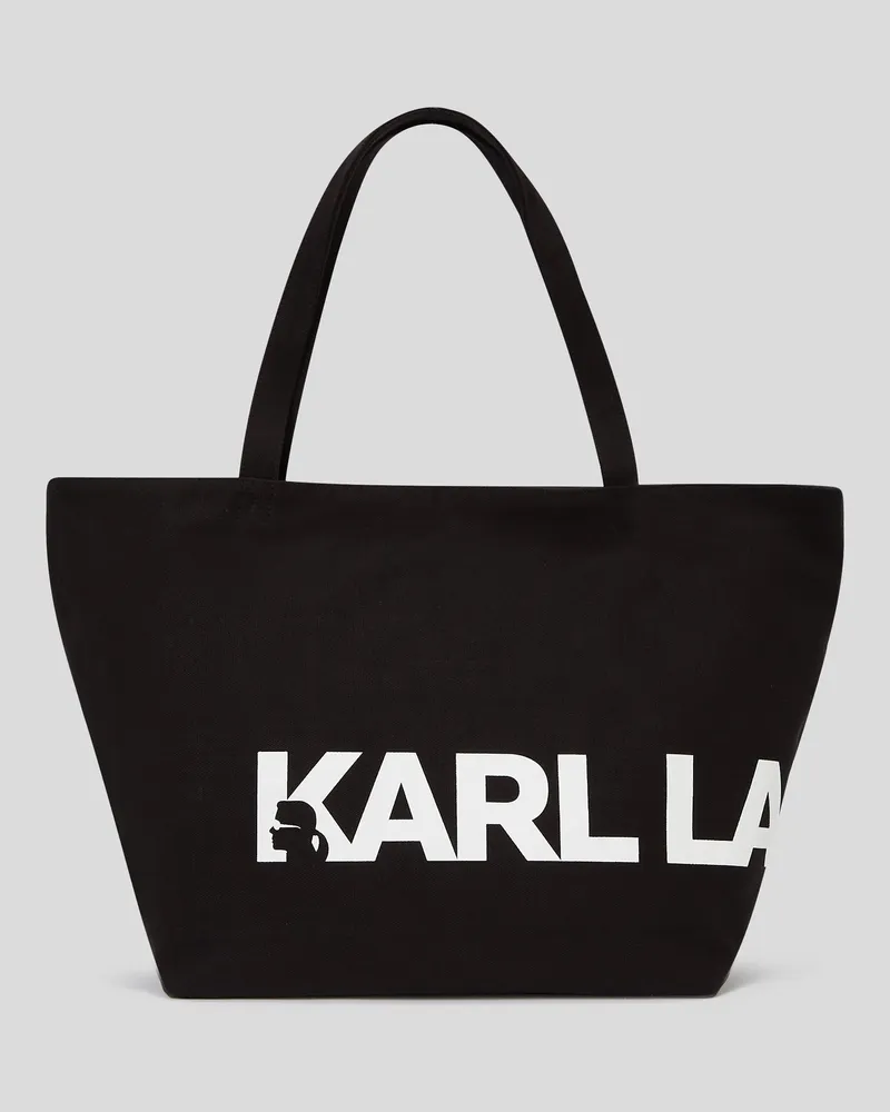 Karl Lagerfeld K/essential shopper mit Übergrossem Logo, Frau, Schwarz/weiss Schwarz