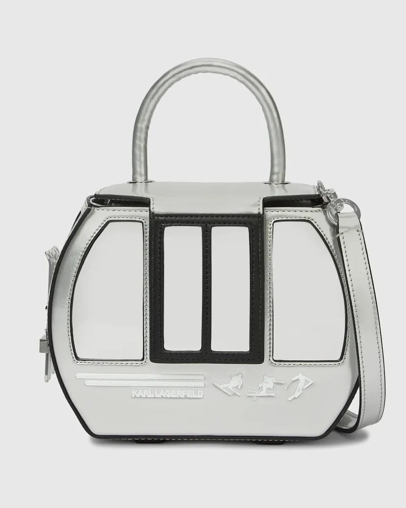 Karl Lagerfeld Ikon Gondelbahn-tasche Mit Tragegriff Oben, Damen, Silver, Größe Silver