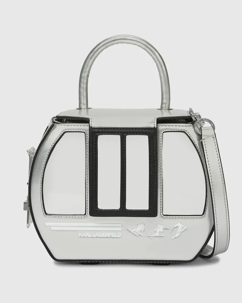 Karl Lagerfeld Ikon Gondelbahn-tasche Mit Tragegriff Oben, Damen, Silver, Größe Silver