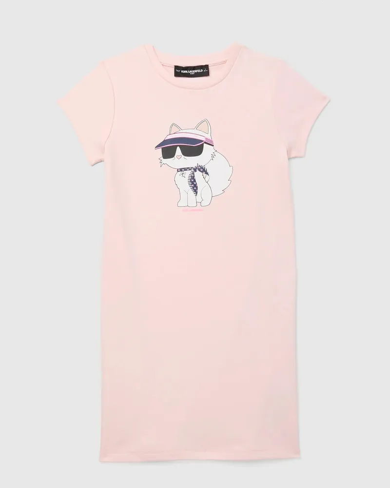 Karl Lagerfeld Ikon Choupette T-shirtkleid Für Mädchen, Hellrosa, Größe Hellrosa