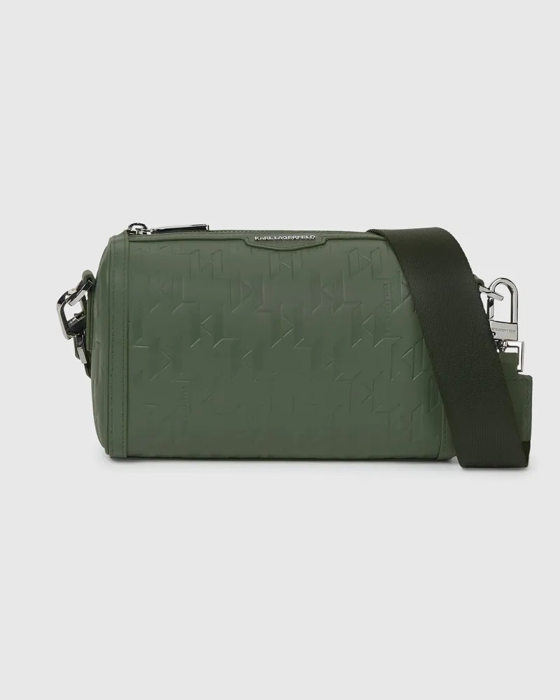 Karl Lagerfeld K/loom Mini-barrel-bag Aus Leder, Herren, Thymian, Größe Thymian