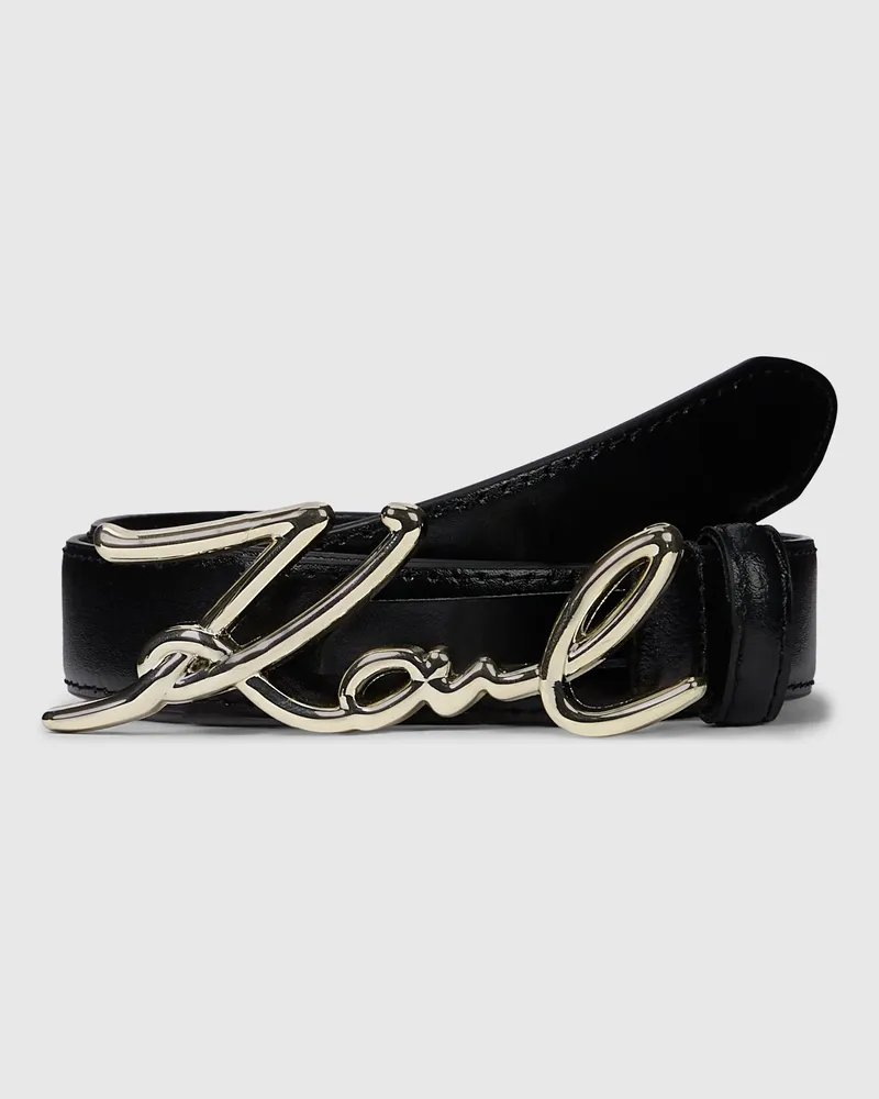 Karl Lagerfeld K/signature Hüftgürtel, Damen, Schwarz/gold, Größe Schwarz