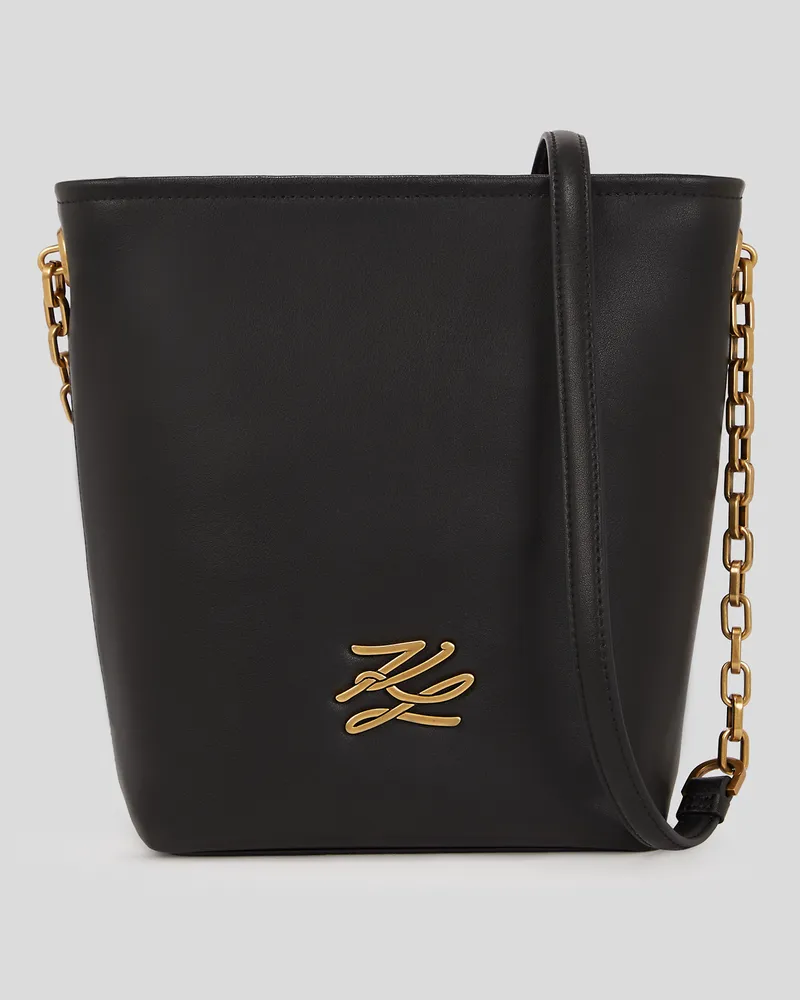 Karl Lagerfeld K/autograph Kleine Bucket-bag, Frau, Schwarz/Gold, Größe Schwarz