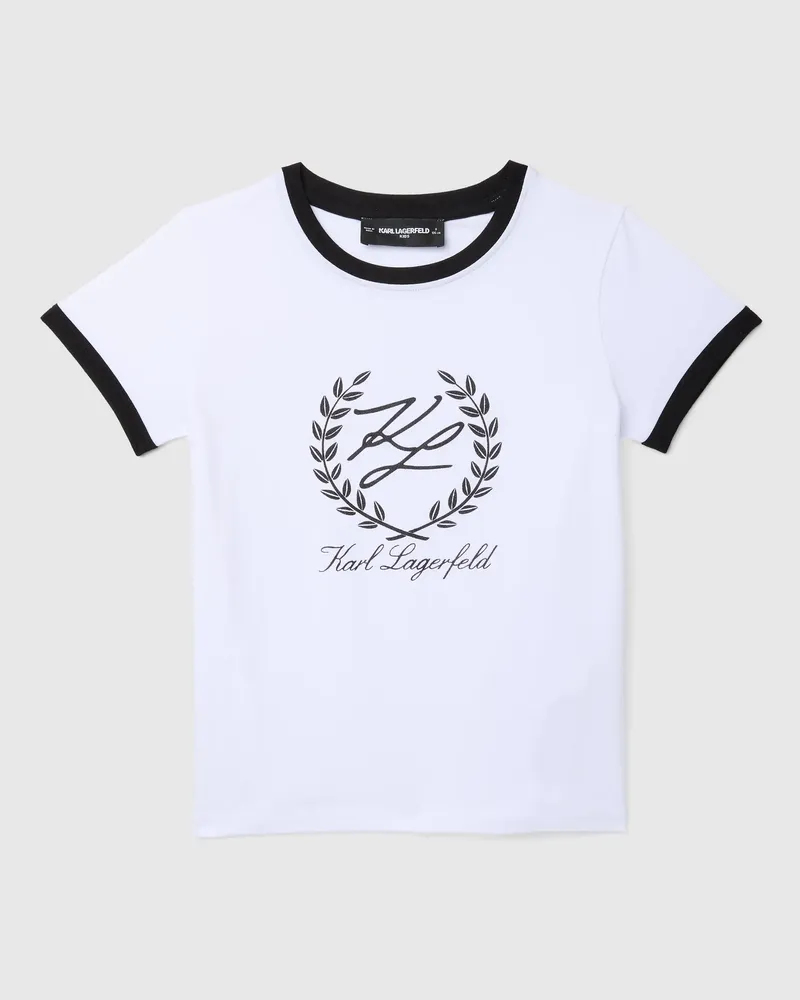Karl Lagerfeld Autograph T-shirt Für Mädchen, Weiss/pink, Größe Weiss