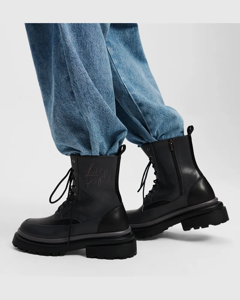 Karl Lagerfeld Klj x atelier reservé brooke Stiefel, Mann, Schwarz/Grau, Größe Schwarz