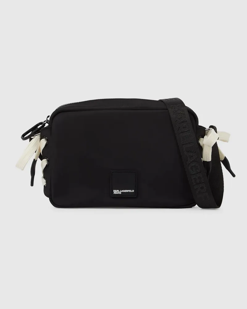 Karl Lagerfeld Kameratasche Aus Nylon Mit Schnürung, Damen, Schwarz, Größe Schwarz